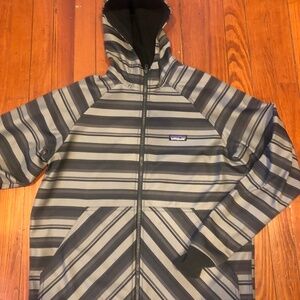 Patagonia Slopestyle Hoodie 2.0 Men’s Size M Medium Jacket Full Zip Grey Stripe